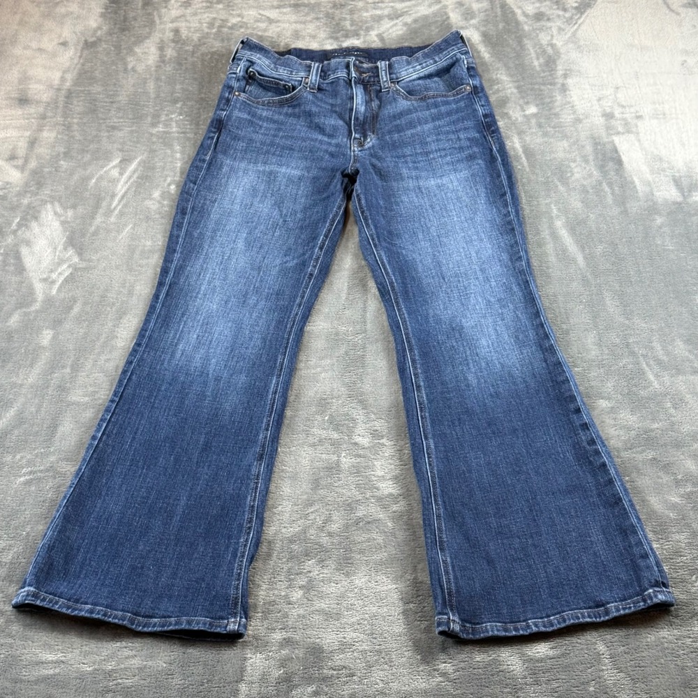Aeropostale Womens High Rise Flare Jeans Blue Denim Medium Wash Size 4 Short